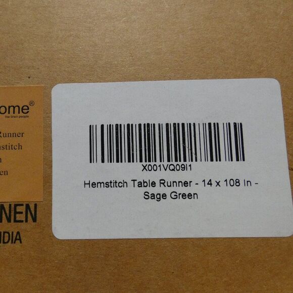 Solino Home Sage Green Linen Table Runner - Picture 3 of 4